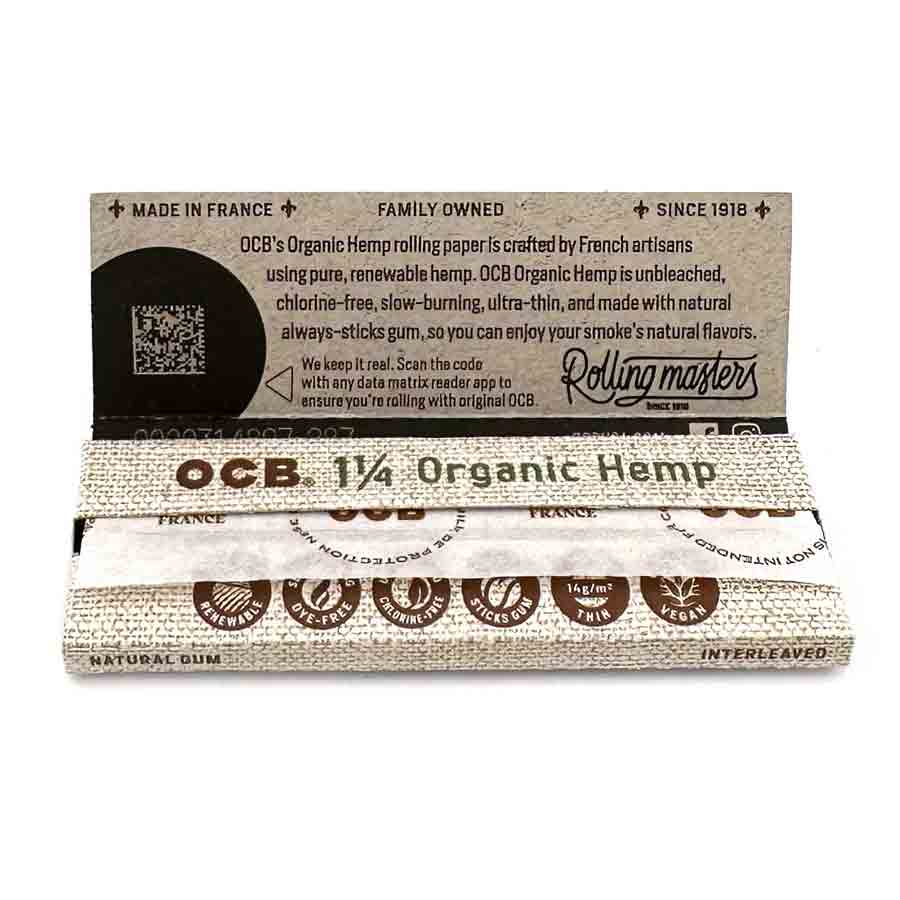 Ocp Paper OCB Organic Hemp 1 1/4 Rolling Papers | MatchBoxBros