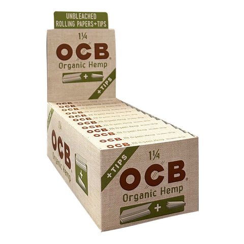 OCB Organic Hemp 1 1/4 Rolling Papers + Tips