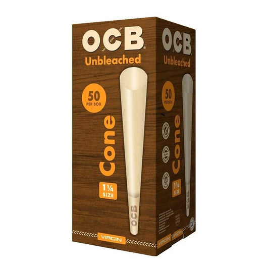 OCB Virgin Unbleached Cones 1 1/4 Size (50)