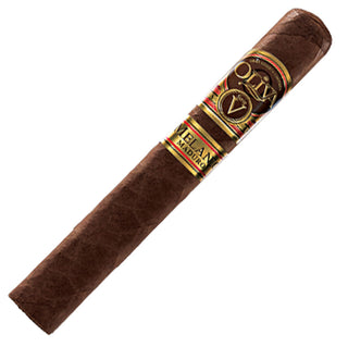 Oliva Serie V Melanio Maduro cigar with a branded wrapper on a white background