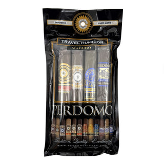 Perdomo Maduro sampler with cigars inside on a white background