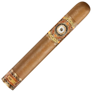Perdomo Habano Bourbon Barrel Aged Connecticut cigar with decorative wrapper on a white background