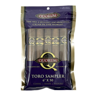 Sampler Pack of Quorum Toro cigars  on a white background