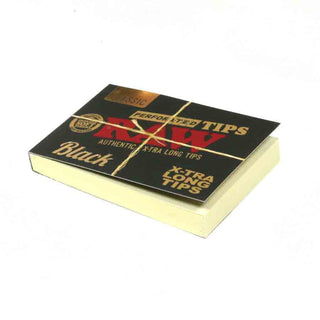 RAW Black Perforated X-TRA Long Tips