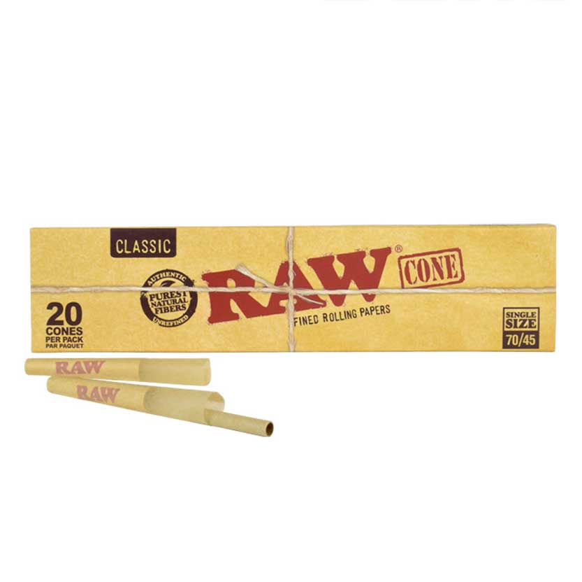 raw classic pre rolled cones single size 70 45 20 pack