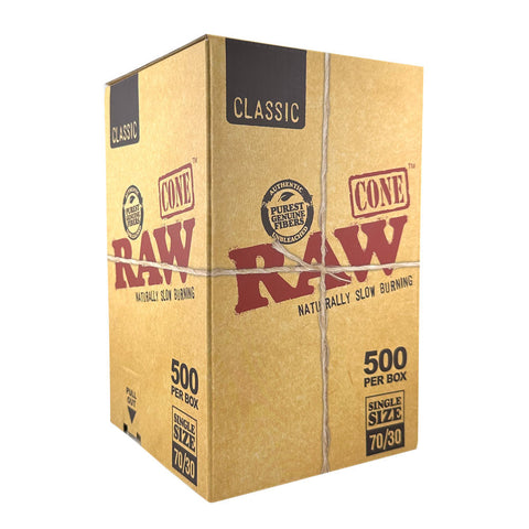 RAW Classic Pre Rolled Cones Single Size 70/30 (500/Box)