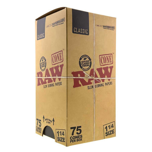 RAW Classic 1 1/4 Size Pre Rolled Cones (75/Box)