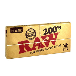 Pack of Raw 200's Classic Rolling Papers on a white background
