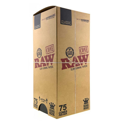 RAW Classic King Size Pre Rolled Cones (75/Box)