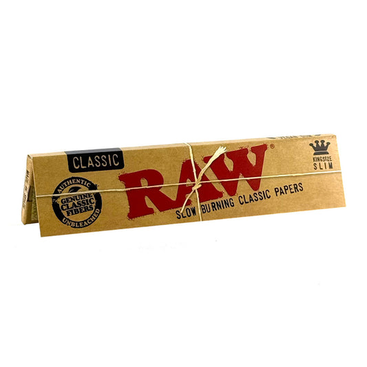 RAW rolling paper pack on a white background