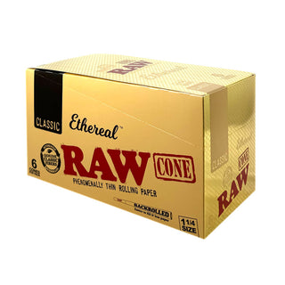 Box of RAW Ethereal Cones on a white background.