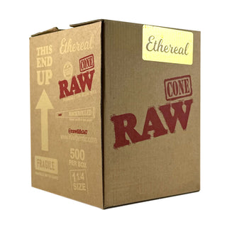 Box of RAW Ethereal Cones on a white background.
