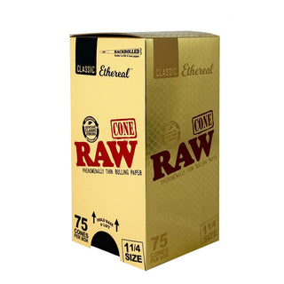 Box of RAW Ethereal Cones on a white background.