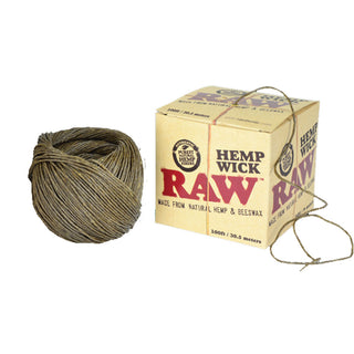 RAW Hemp Wick 100ft on white background