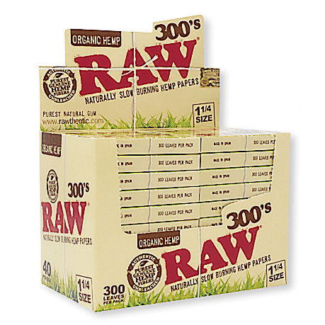 RAW Organic Hemp Creaseless 1 1/4 300’s Rolling Papers