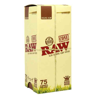 RAW Organic King Size Cones (75/Box)