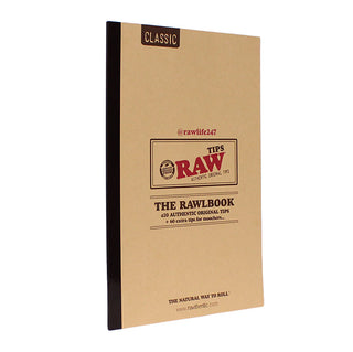 Book of Raw rolling paper tips with on a white background
