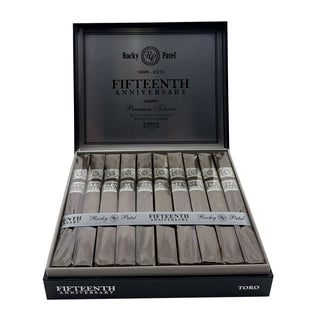 Box of Rocky Patel 15th Anniversary cigars on a white background