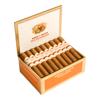 Box of Romeo Y Julieta 1875 Nicaragua cigars on a white background