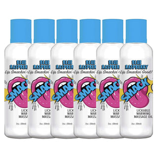 Smack Lickable Massage Oil 2oz Blue Raspberry (6ct)