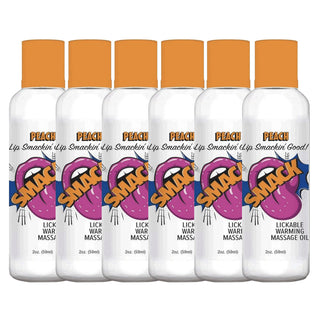 Smack Lickable Massage Oil 2oz Peach (6ct)