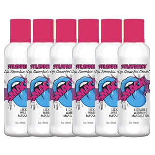Smack Lickable Massage Oil 2oz Strawberry (6ct)