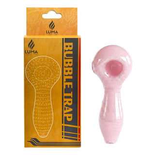 Pink bubble trap with Luma packaging on a white background