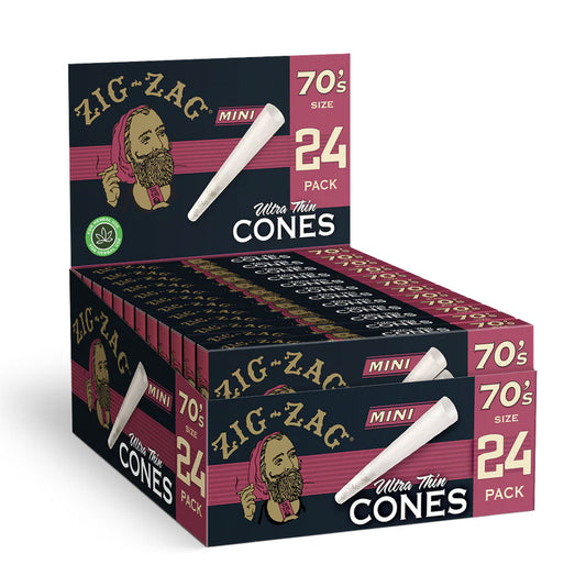 Zig Zag Ultra Thin Pre Rolled Cones 70mm Minis (24)