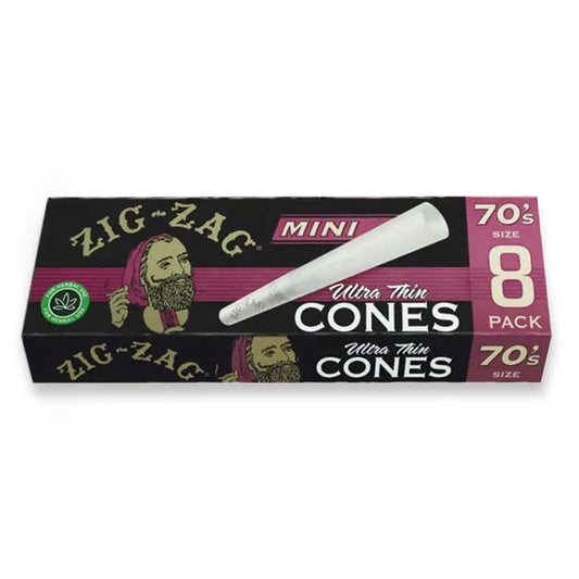 Zig Zag Ultra Thin Pre Rolled Cones 70mm Minis (8)