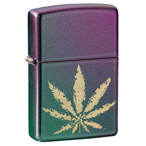 Zippo Iridescent Marijuana Leaf