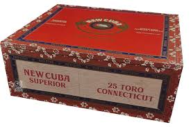 Cigar box with Aganorsa New Cuba Nicaragua branding on a white background