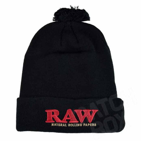 RAW Pom Pom Beanie Black