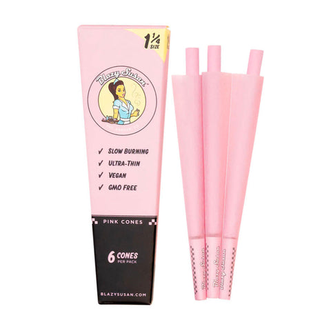 Blazy Susan 1 ¼ Size Pink Prerolled Cones - 6 Cones/Pack