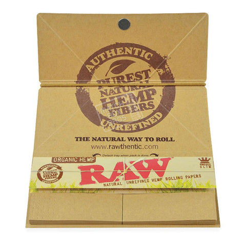 RAW Organic Hemp Artesano King Size Slim Rolling Paper Sealed Box Top