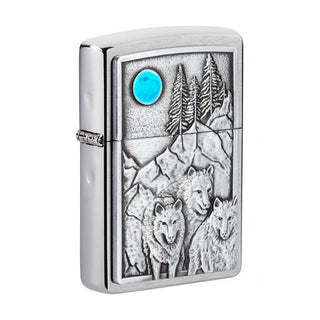 Zippo Wolf Pack and Moon Emblem Design