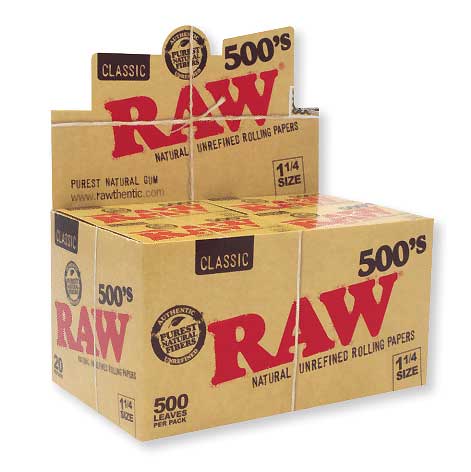 RAW Classic Creaseless 1 1/4 500’s Rolling Papers