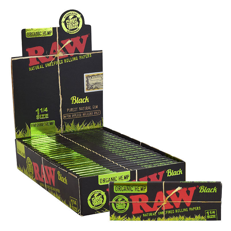 RAW Black Organic Hemp 1 1/4 Rolling Papers