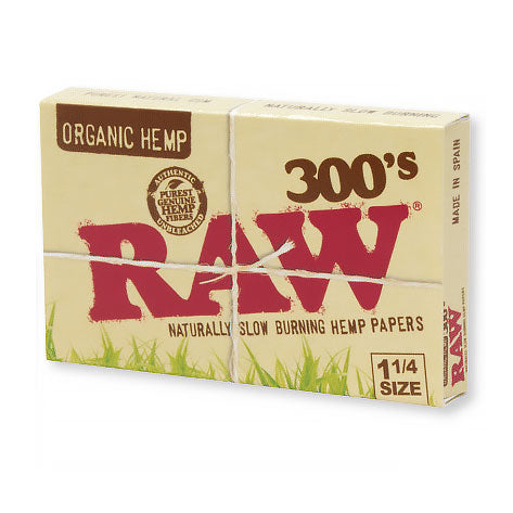 RAW Organic Hemp Creaseless 1 1/4 300’s Rolling Papers