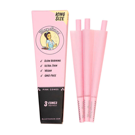 Blazy Susan King Size Pink Prerolled Cones - 3 Cones/Pack