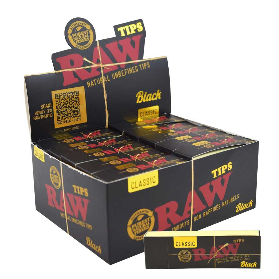 RAW Black Rolling Tip Full Box