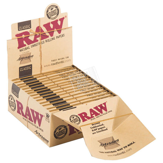 RAW Classic Artesano King Size Rolling Paper Open Box