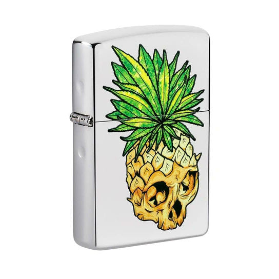 Zippo Leaf Skull Pineapple Lighter Closed