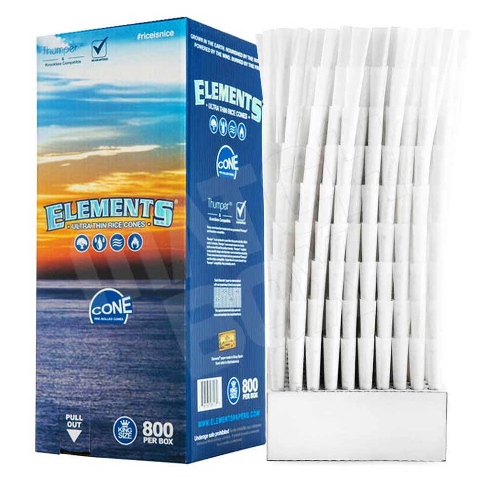 Elements Ultra Thin King Size Pre Rolled Cones (800/Box)