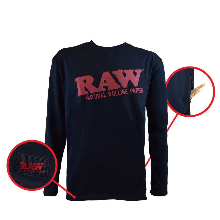 raw long sleeve crewneck black