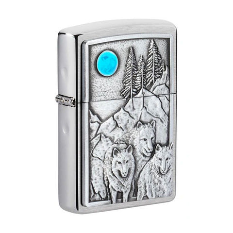 Zippo Wolf Pack and Moon Emblem Design