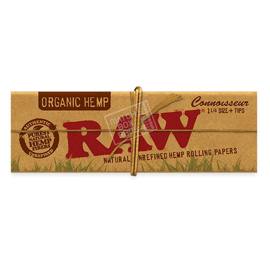 RAW Organic Hemp Connoisseur 1 1/4 Paper + Tips pack