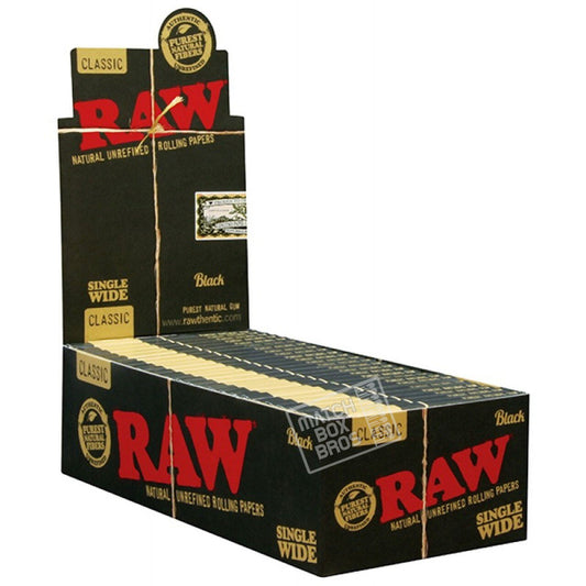 RAW Black Single Wide Rolling Paper Full Box