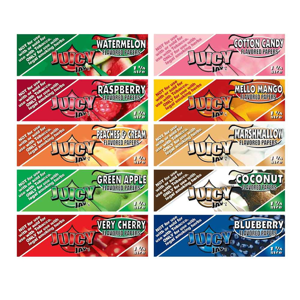 Juicy Jays 1 1/4 Flavored Rolling Papers ~ Top 10 Sampler