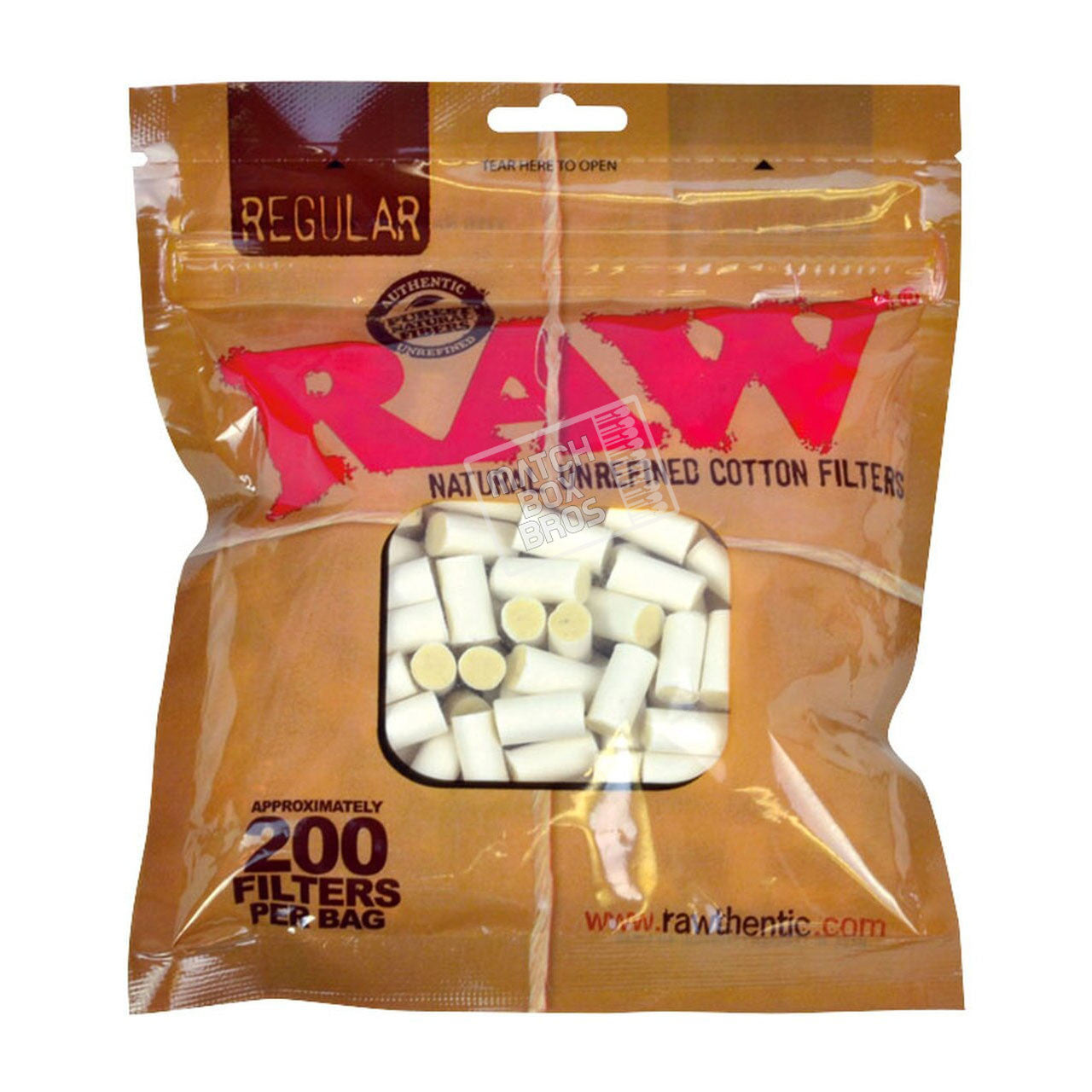 RAW Cotton Filter Tip Regular Size 200 pack