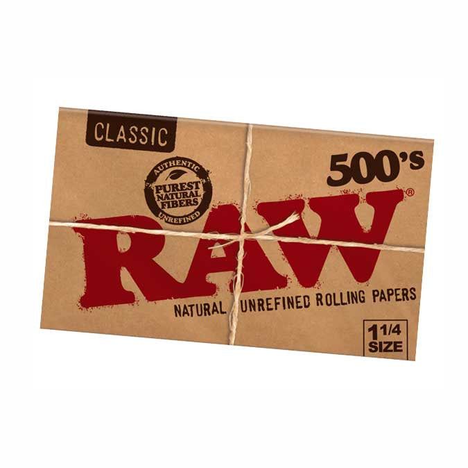 RAW Classic Creaseless 1 1/4 500’s Rolling Papers